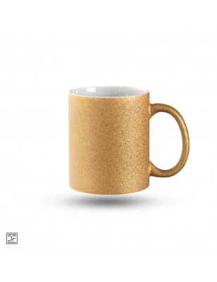 Glitter mug Spark in Gold with print