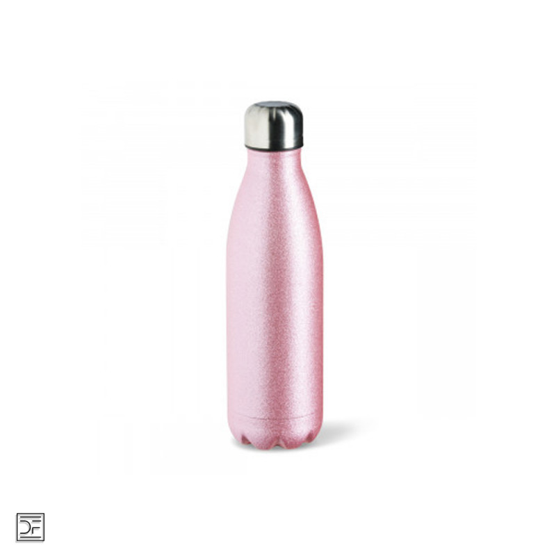 Edelstahl-Trinkflasche, 500 ml, Glitter rosa