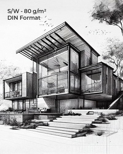 80 g/m² DIN Format - S/W CAD Linienplots