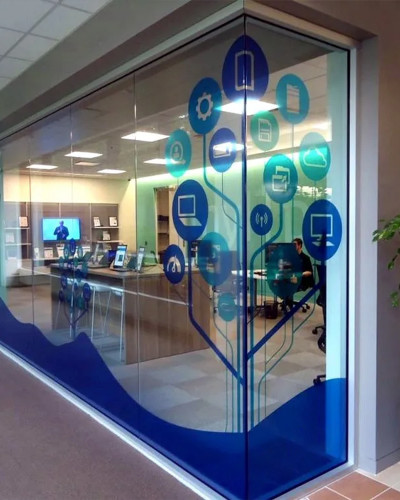 Transparent statisch haftend ohne Klebstoff bedruckt