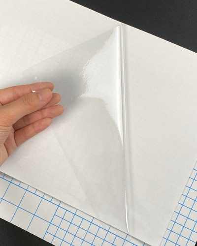 Transparent statically printed without adhesive
